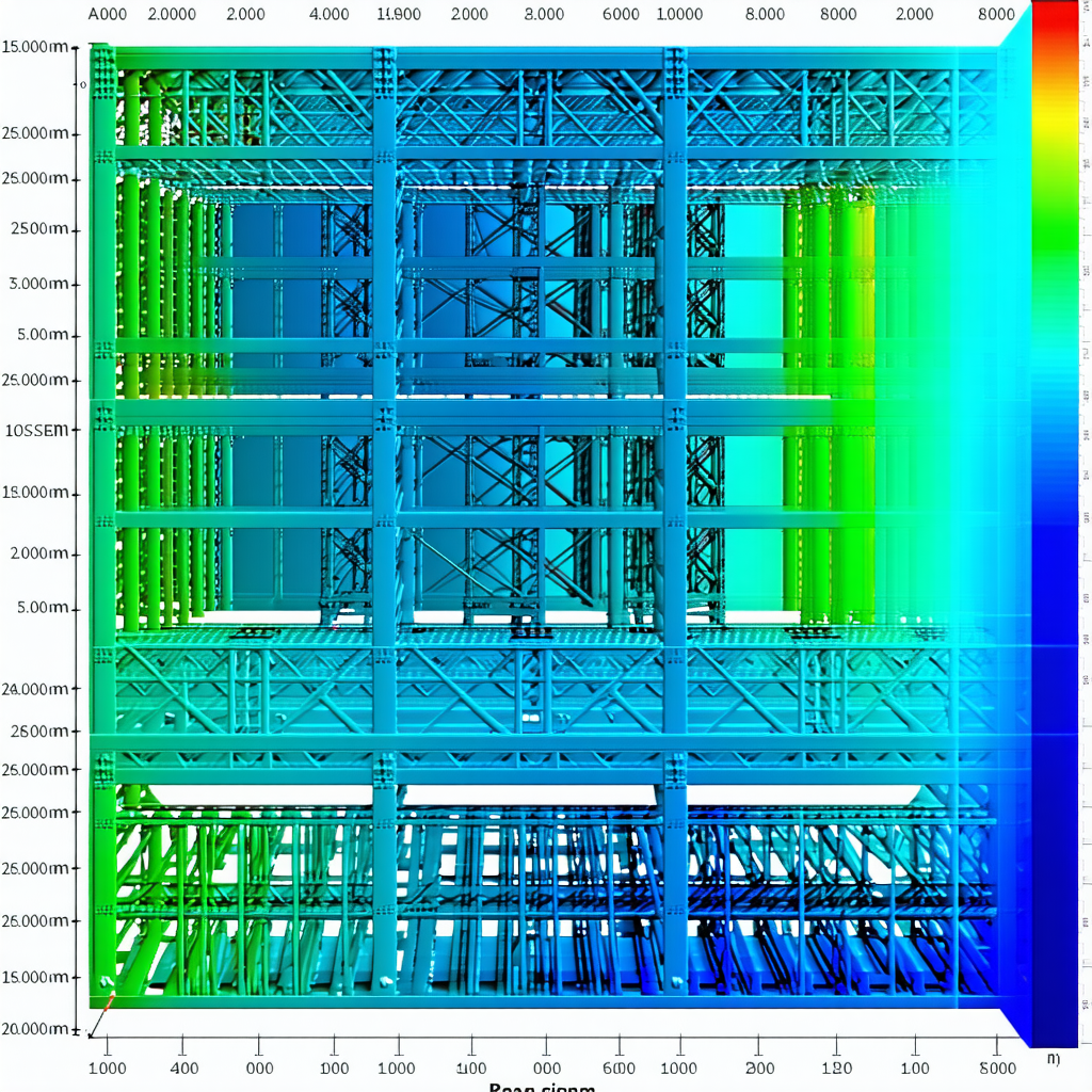 The Image Is A 3d Model Of A Large Building, Possibly A Bridge Or A Skyscraper
