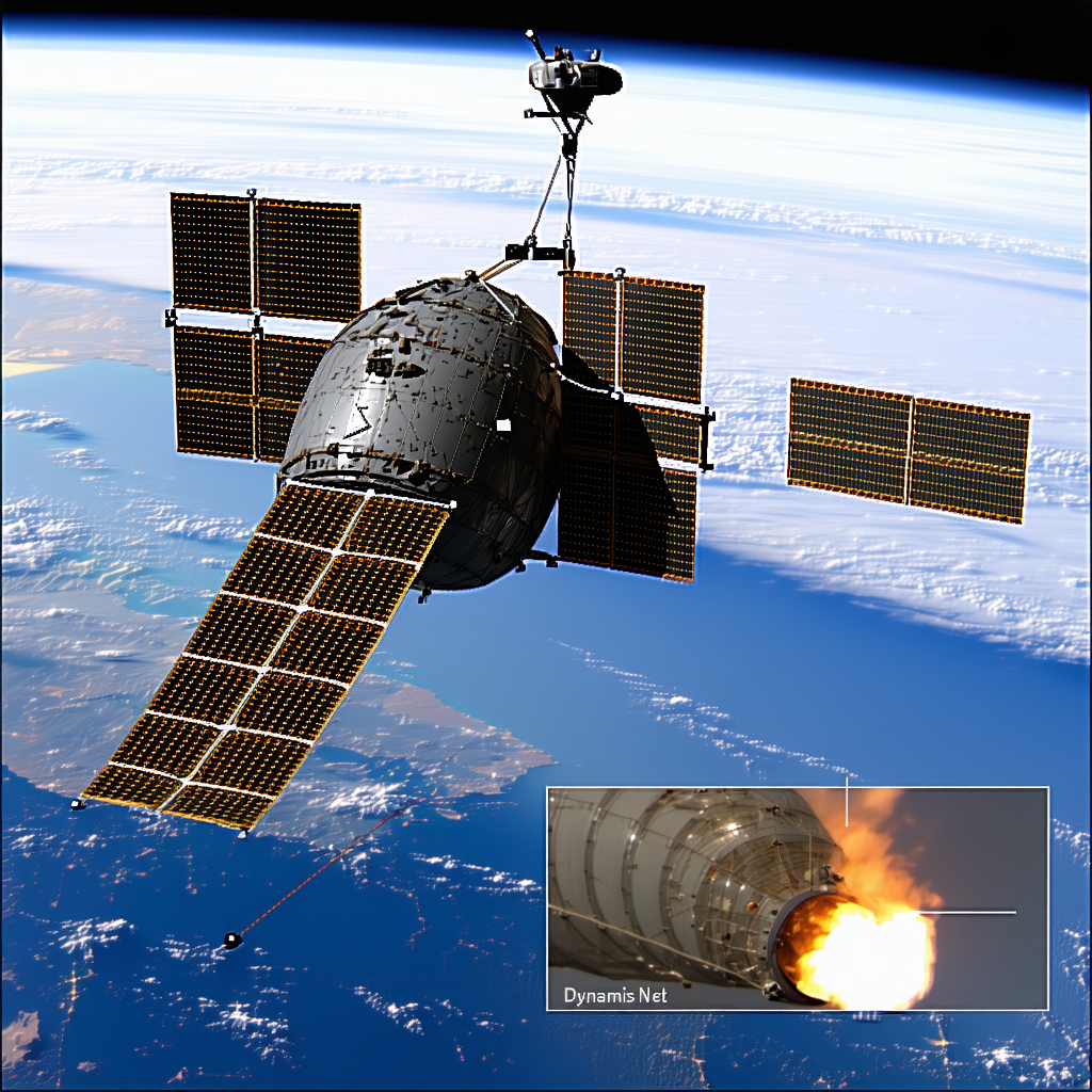 A Space Shuttle With A Large Satellite Dish On Top Of It