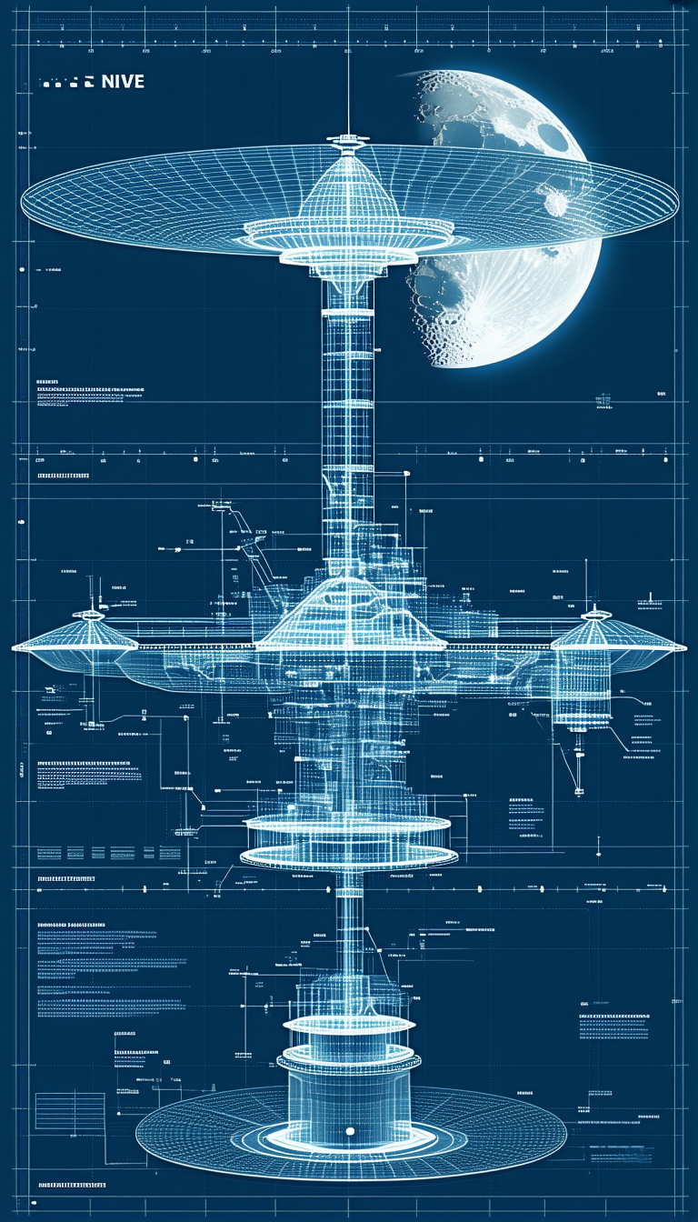 A Blueprint Of A Space Station Is Displayed, Showing The Various Components And Their Connections