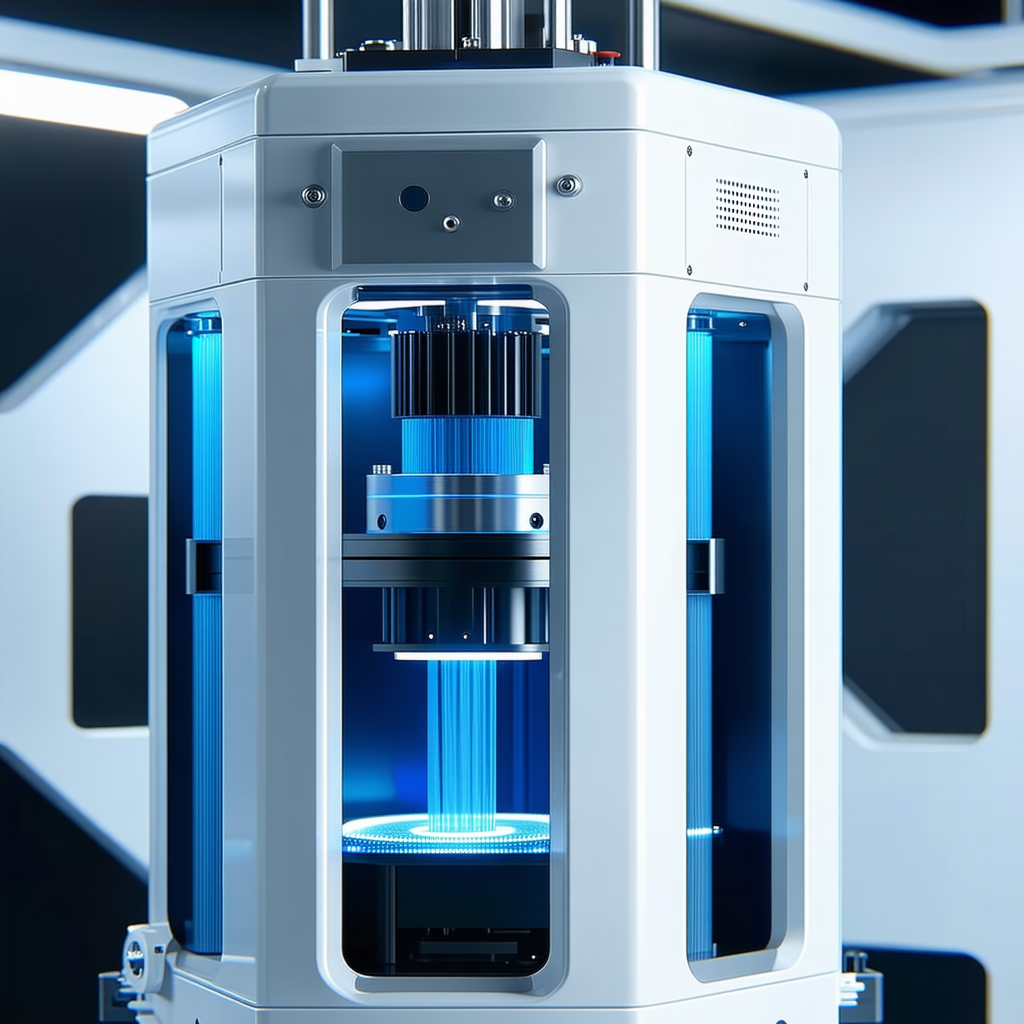 A Large White Machine Is Sitting In A Room