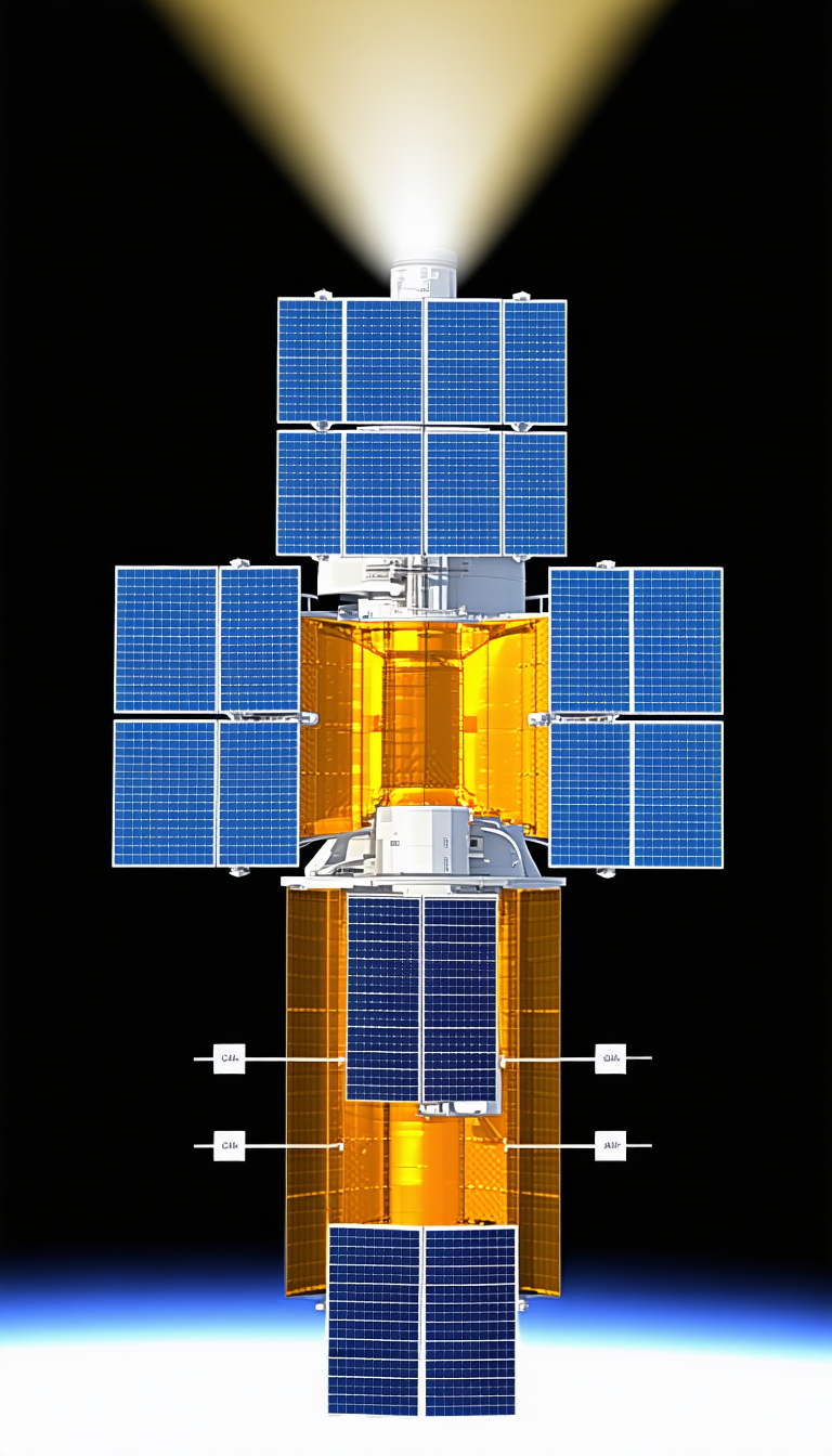 A Space Station Is Shown In A Black And White Photo