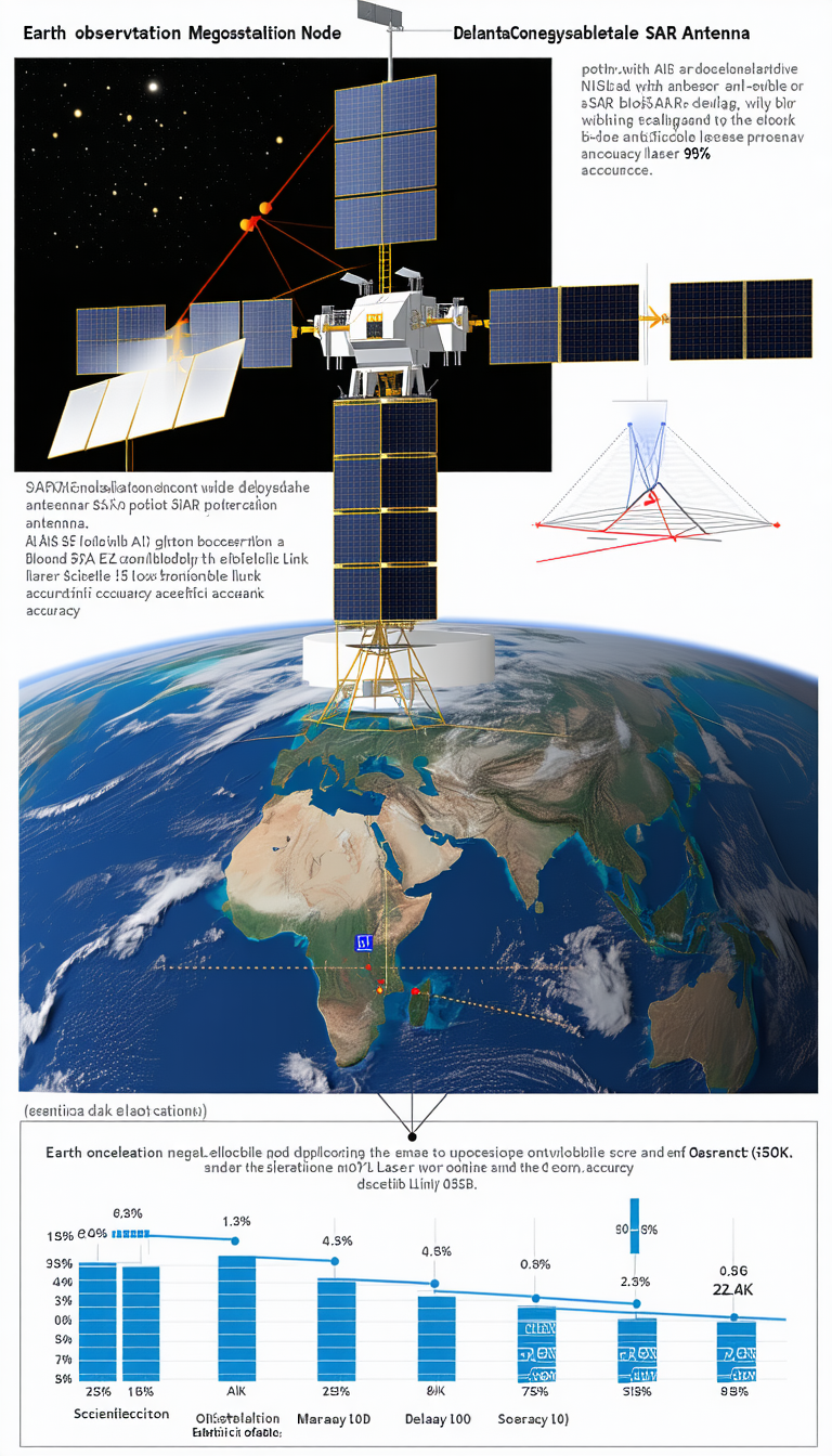 The Image Is A Diagram Of A Satellite System, Showing The Various Components And Their Connections