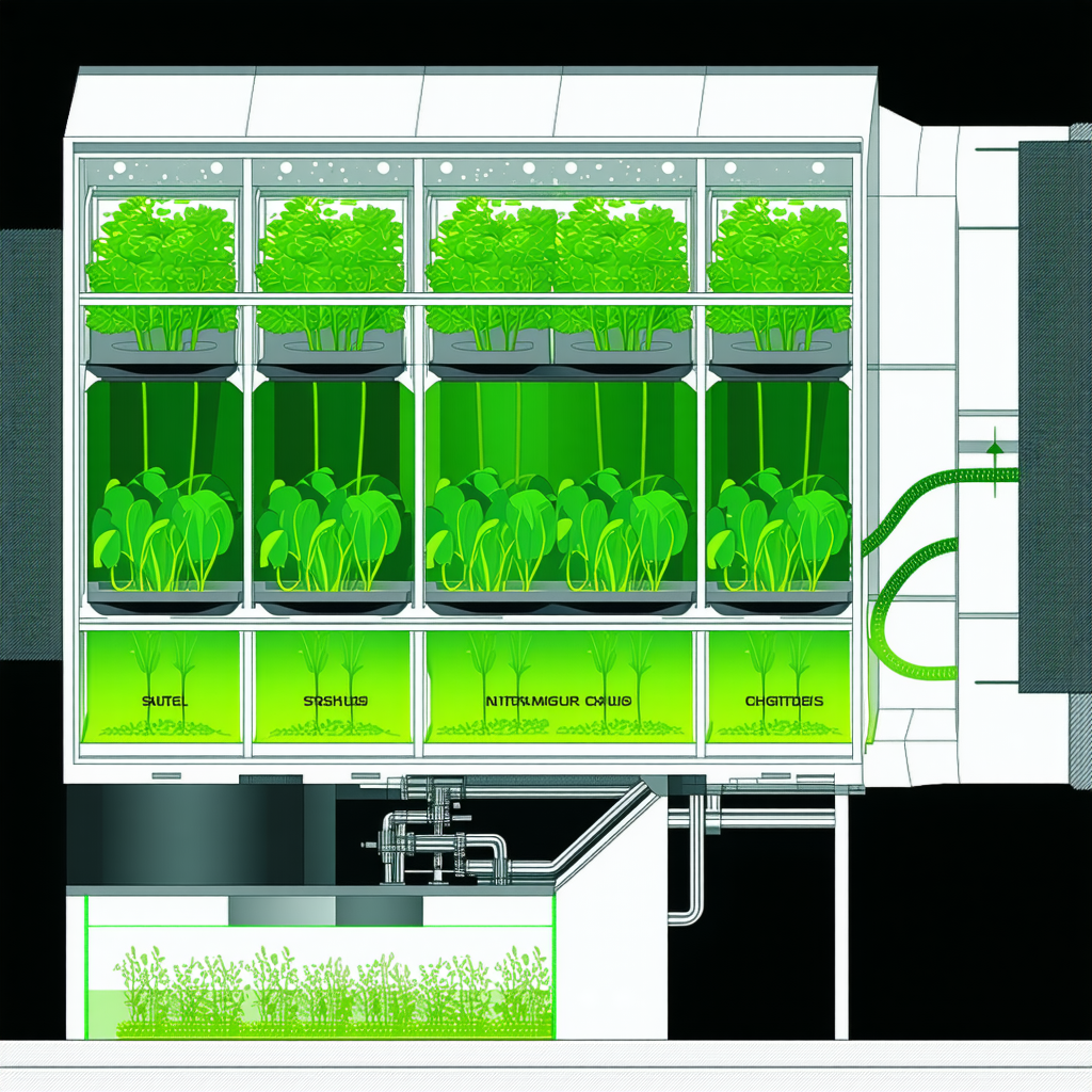 The Image Is A Computer-generated Drawing Of A Greenhouse Filled With Various Plants