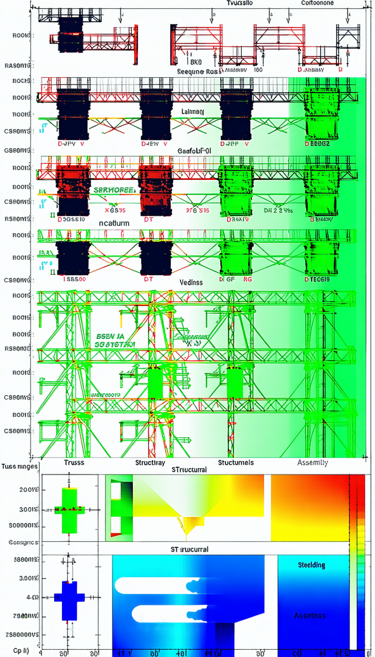 The Image Is A Graphic Representation Of A Large Structure, Possibly A Bridge Or A Building