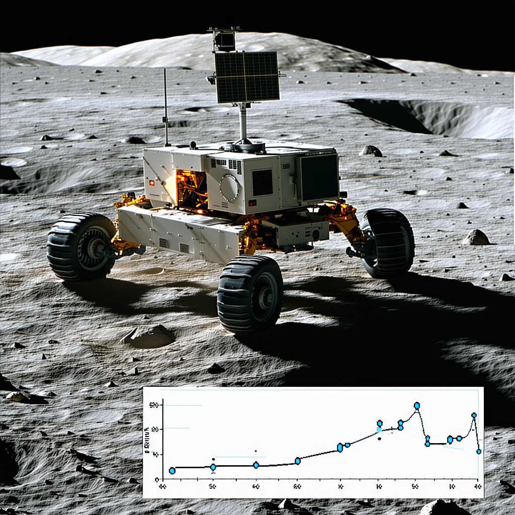 A White Robotic Vehicle On A Rocky Surface, Possibly A Moon Or A Planet