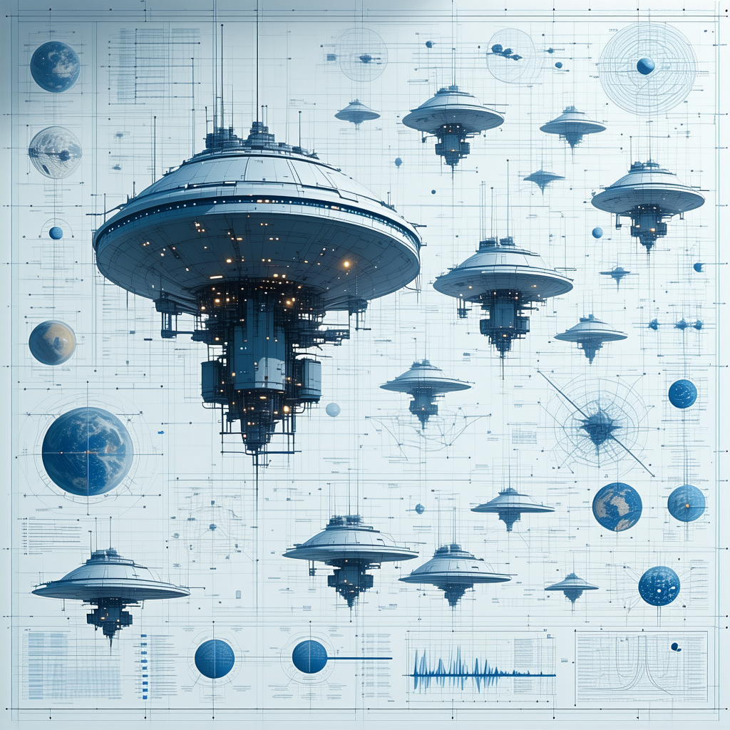 In The Image, There Is A Large Spacecraft With A Dome-shaped Structure On Top