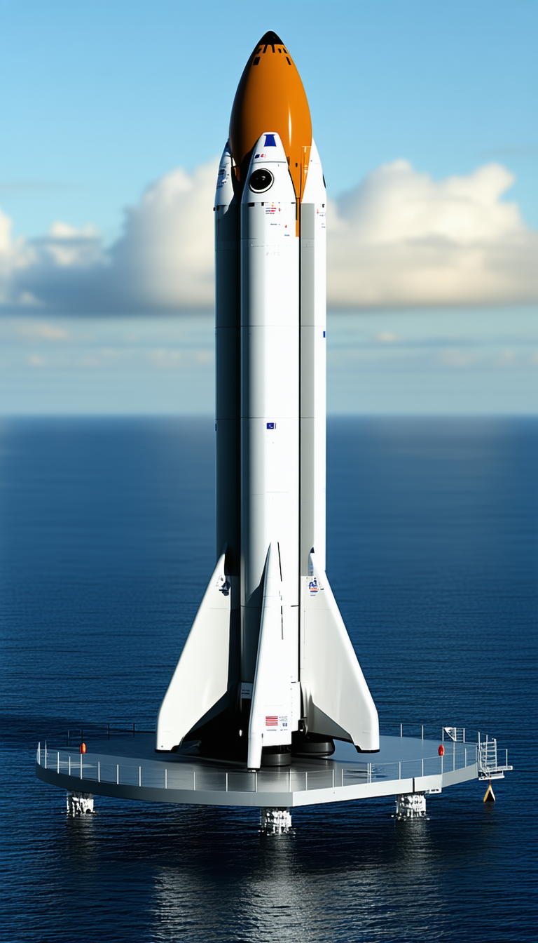 A Large White Rocket Ship Is Docked At A Space Station