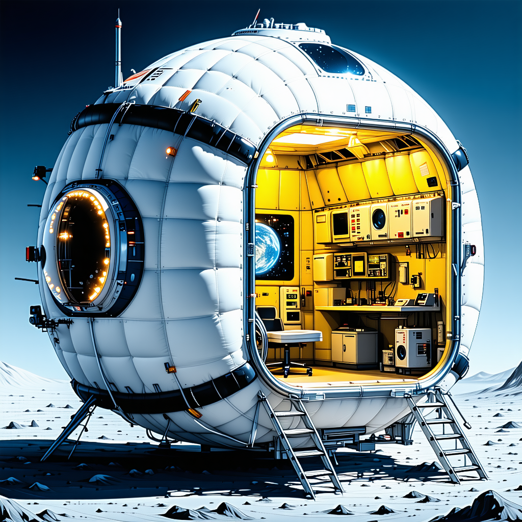 A Large White Sphere, Which Appears To Be A Space Station Or A Spacecraft