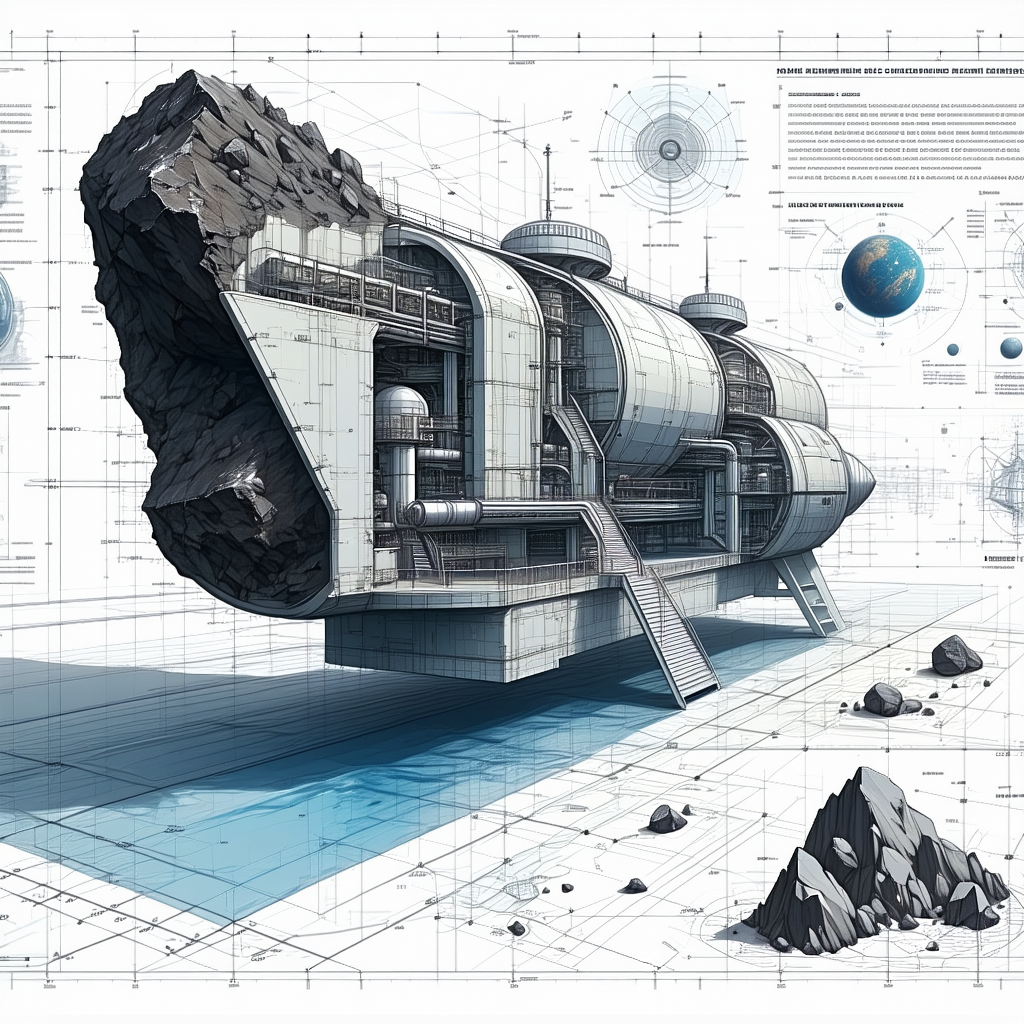 A Large, Futuristic Spacecraft Is Shown In A Series Of Detailed Drawings