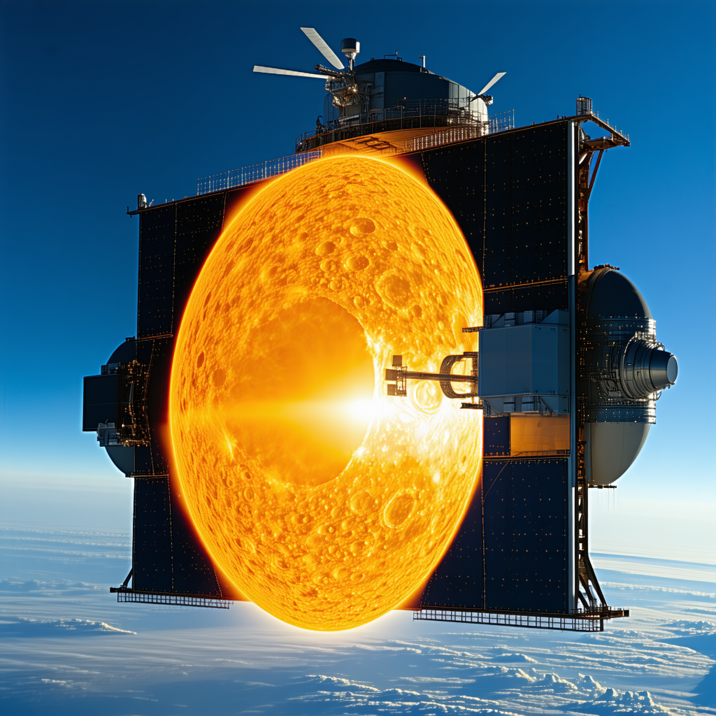 A Large Spacecraft With A Dome-shaped Structure On Top Of It