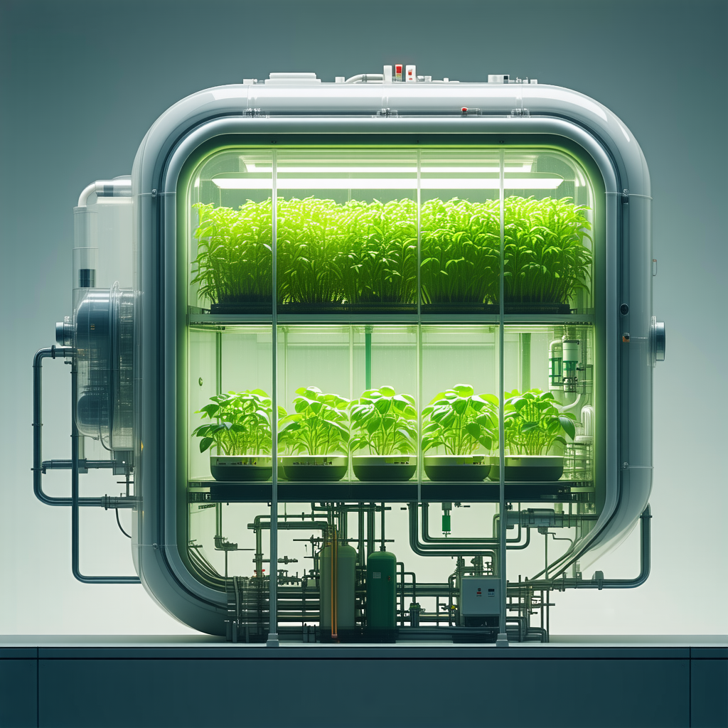 A Large, Green, Glass-walled Structure Filled With Numerous Potted Plants