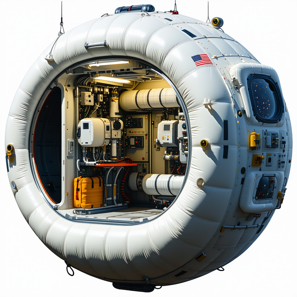 A Large White Spacecraft With A Round Shape, Resembling A Giant White Ball