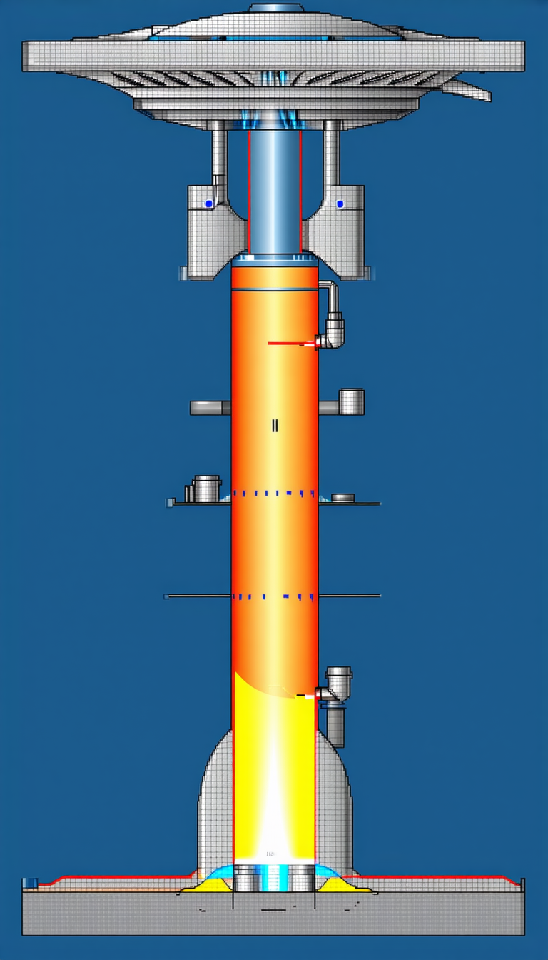 A Large, Red, And Yellow Structure With A Blue Background