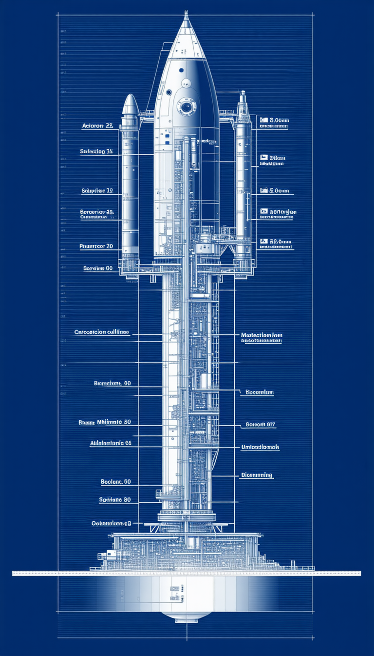 A Blue Diagram Is Displayed, Showing The Layout Of A Space Shuttle