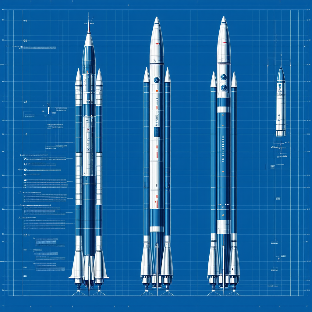 A Blue Spacecraft With Three Different Sections, Each With A Unique Design