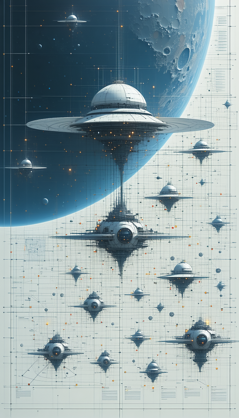 In The Image, There Is A Large, Futuristic Spacecraft With A Dome-shaped Structure On Top