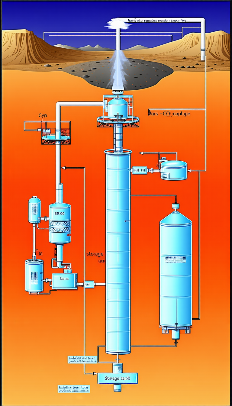 The Image Is A Blue And Orange Drawing Of A Large Industrial Plant