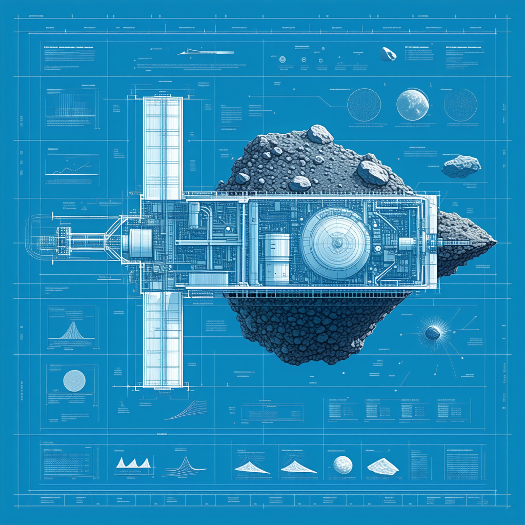 A Blue Drawing Of A Spacecraft Is Displayed On A Blue Background