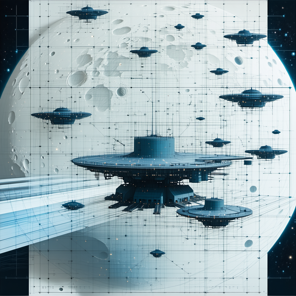 In The Image, There Is A Large White Spacecraft With A Dome-shaped Structure On Top