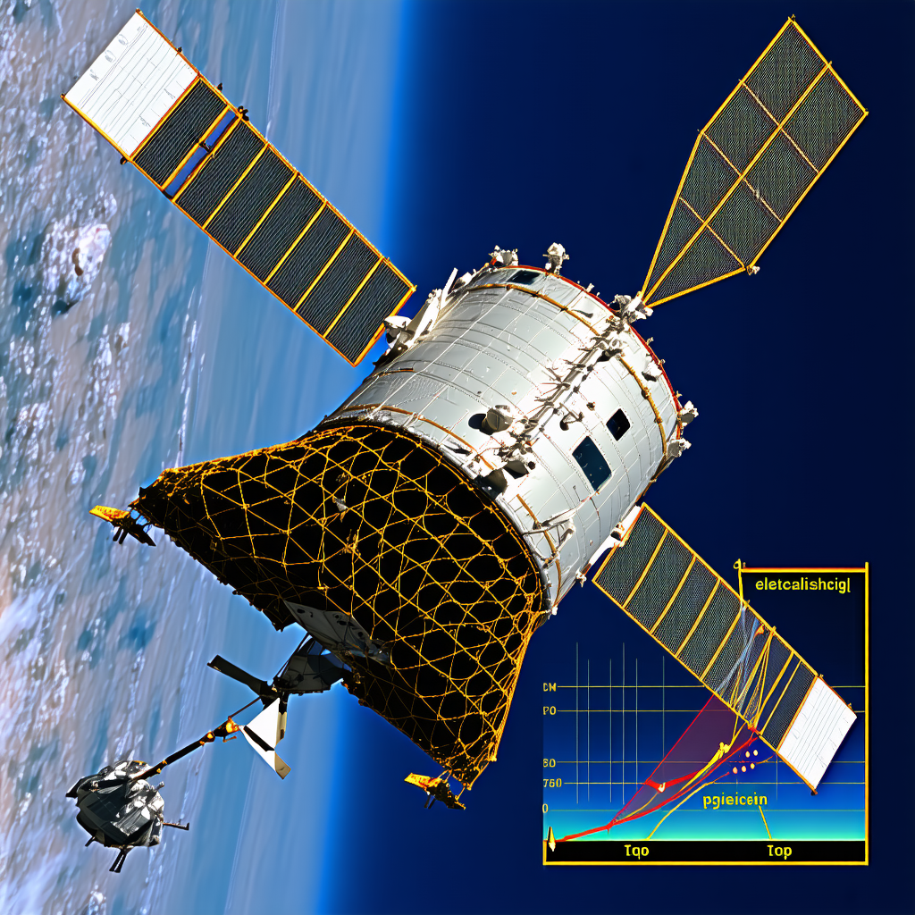 A Space Shuttle With A Large Antenna On Top Of It