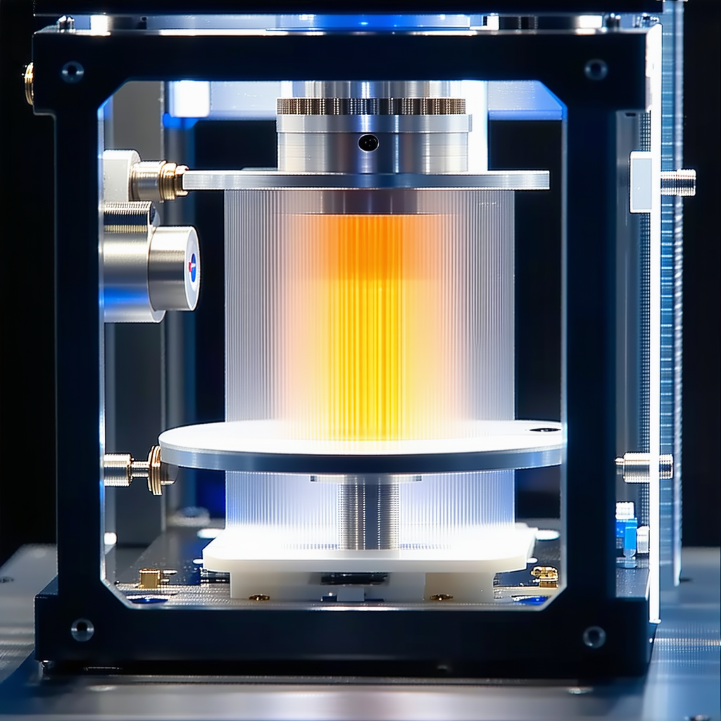 A Large Machine With A Yellow Substance Inside Of It