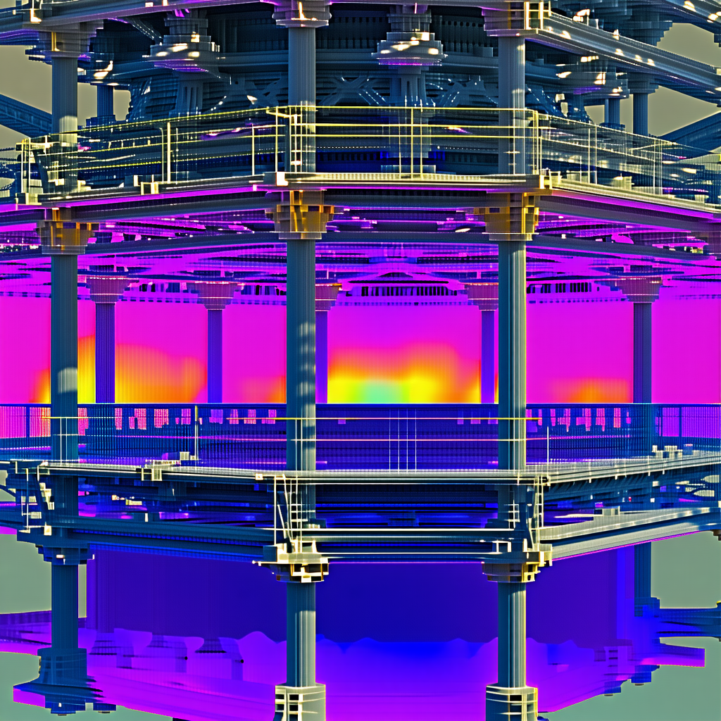 A Large, Blue Structure With A Yellow And Purple Glow Is Shown In The Image