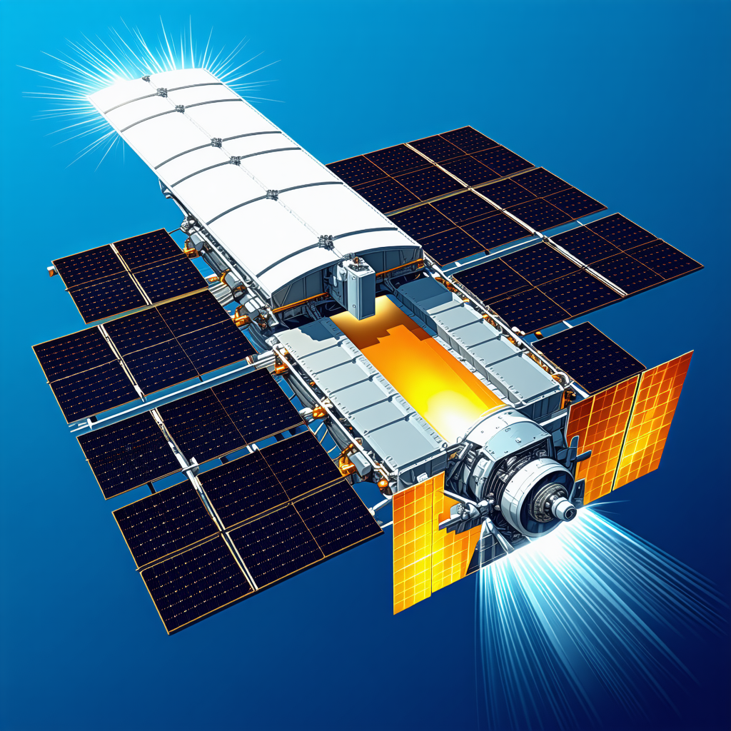 A Large Spacecraft With A Solar Panel On Its Side