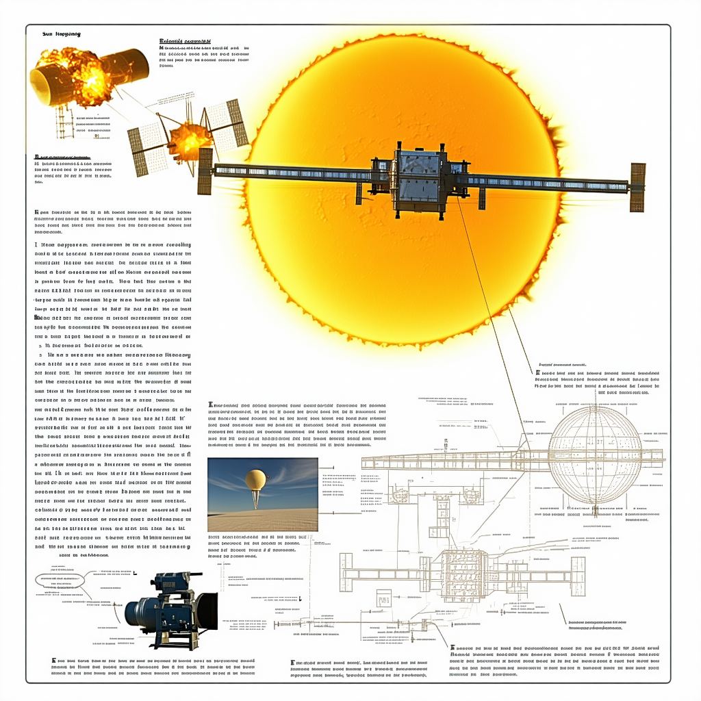 A Diagram Is Shown Of A Spacecraft With A Large Sun In The Center