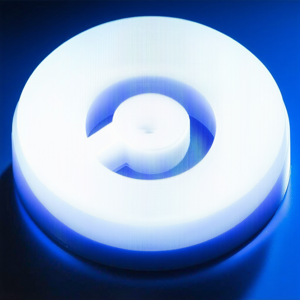 A Blue Background Is Illuminated By A Bright Light, Creating A Glowing Effect