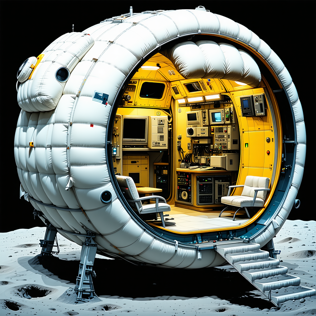 A Large White Dome-shaped Structure, Which Appears To Be A Space Station Or A Spacecraft