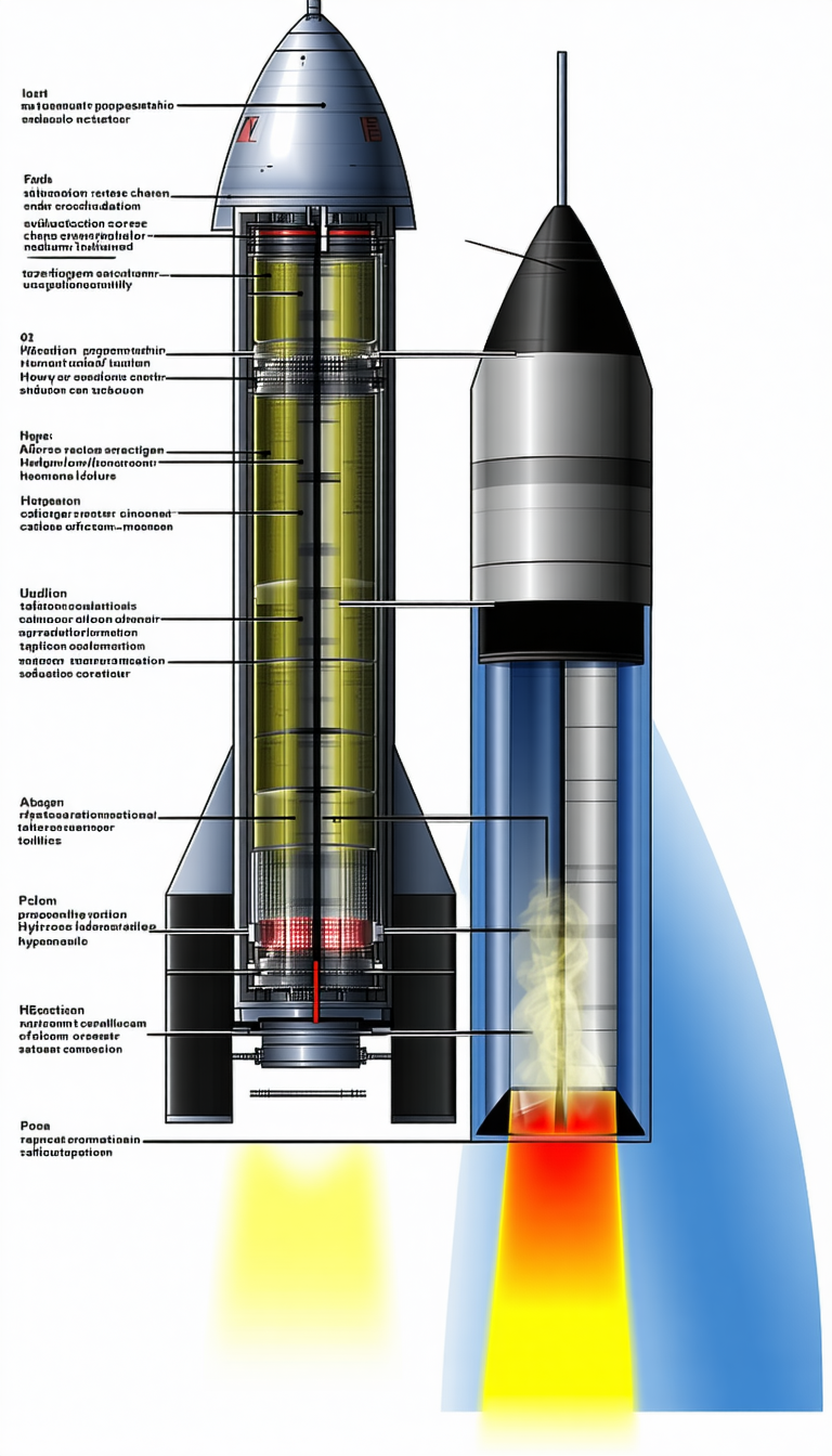 A Rocket Is Shown In A Diagram, With Its Various Parts Labeled