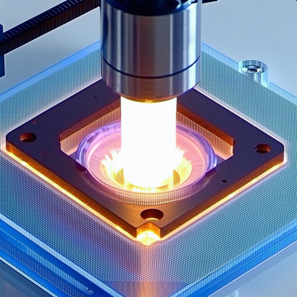 A Machine With A Light Shining On It, Possibly A Microscope Or A Magnifying Glass