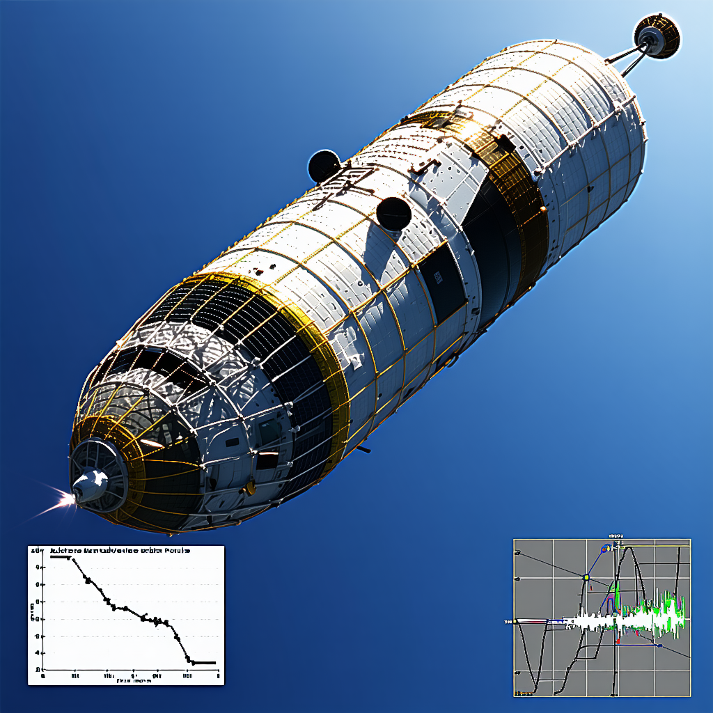 A Large Spacecraft Is Shown In A Blue Sky, With A Clear View Of The Inside Of The Spacecraft