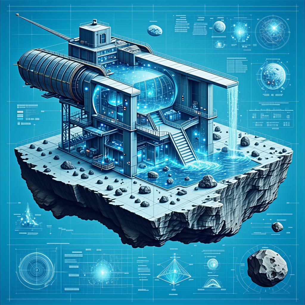 The Image Is A Futuristic Drawing Of A Building With A Large Waterfall In The Middle Of It