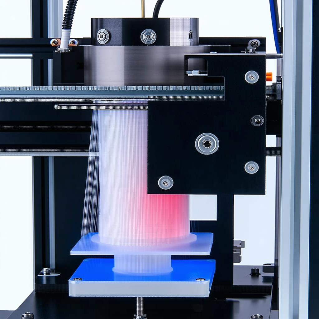 A Machine With A Blue And Red Light On It