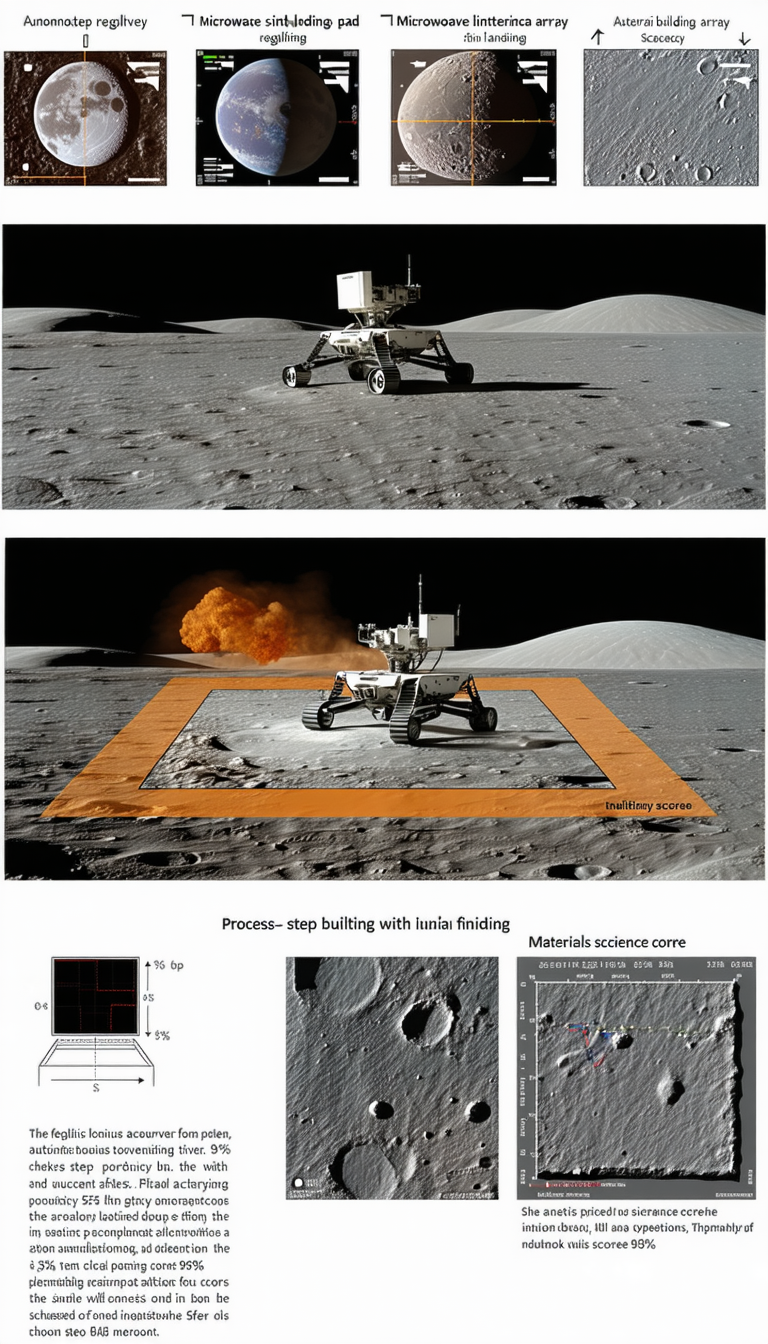 A Rover On The Moon, With A Large Crater In The Background