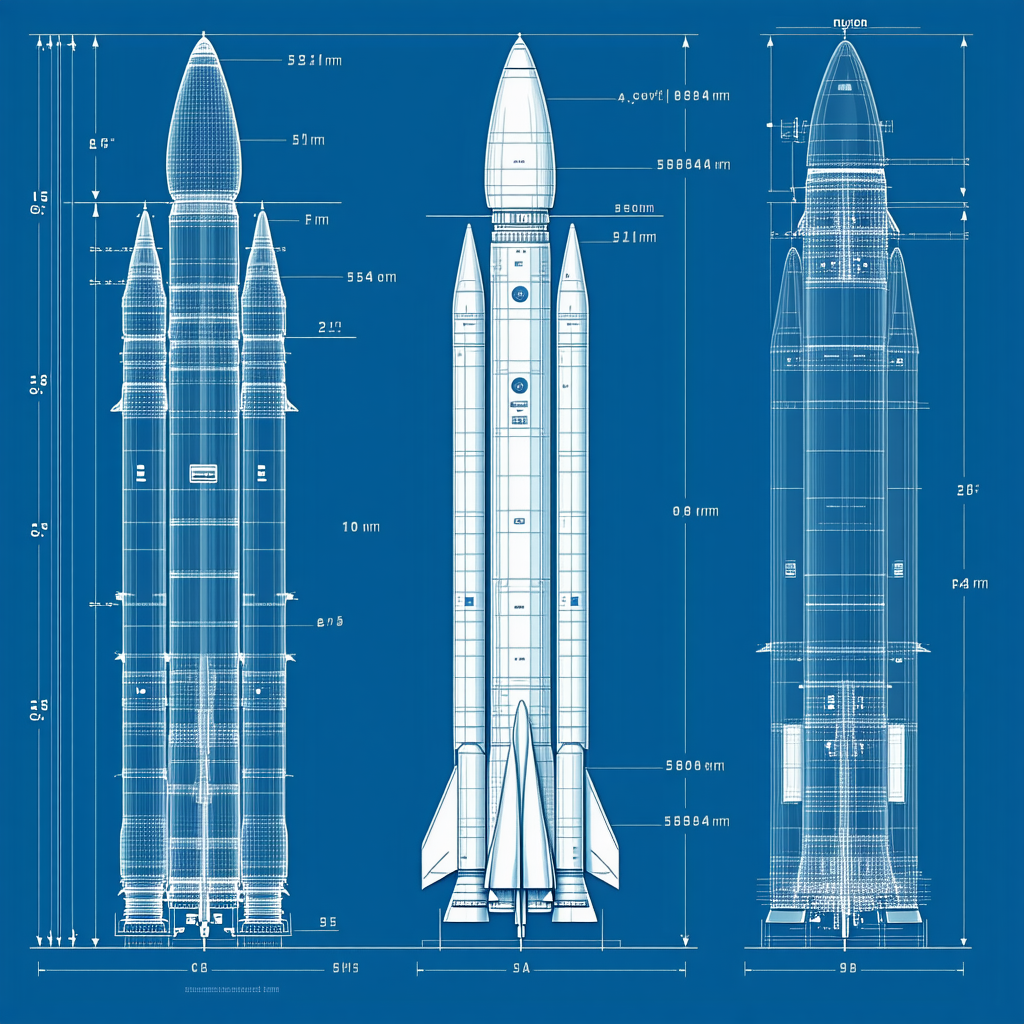 A Blue Diagram Shows The Different Parts Of A Rocket