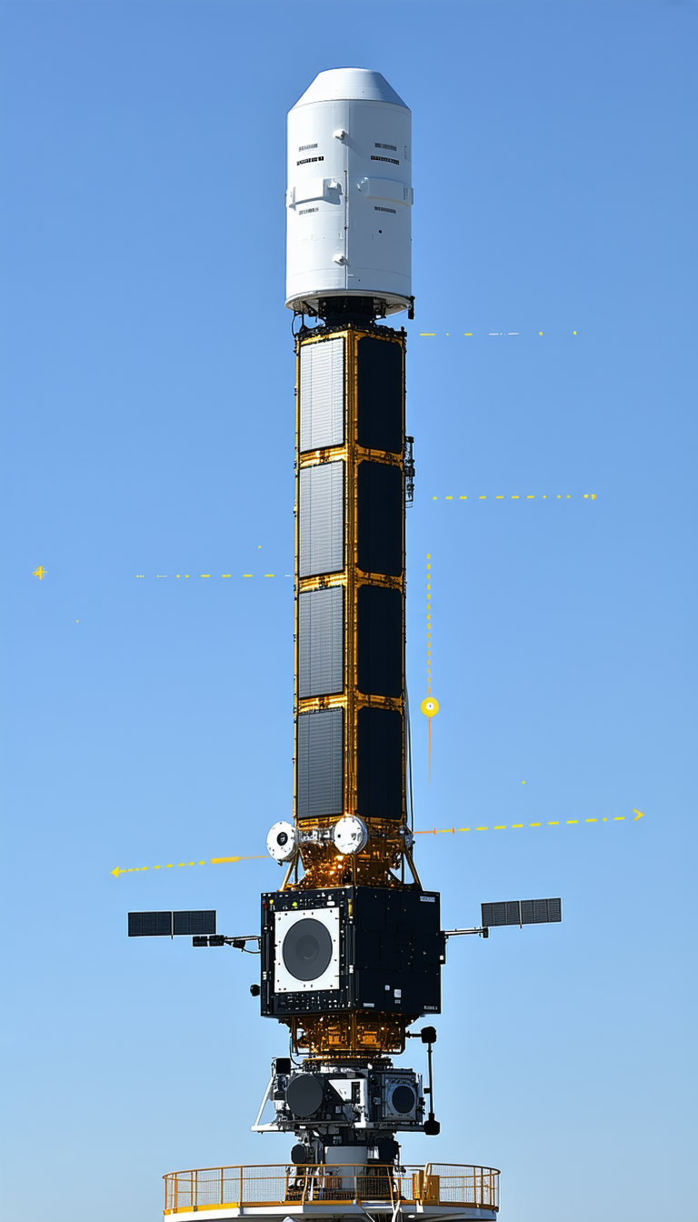 A Large Satellite Dish Is Mounted On Top Of A Tall Tower