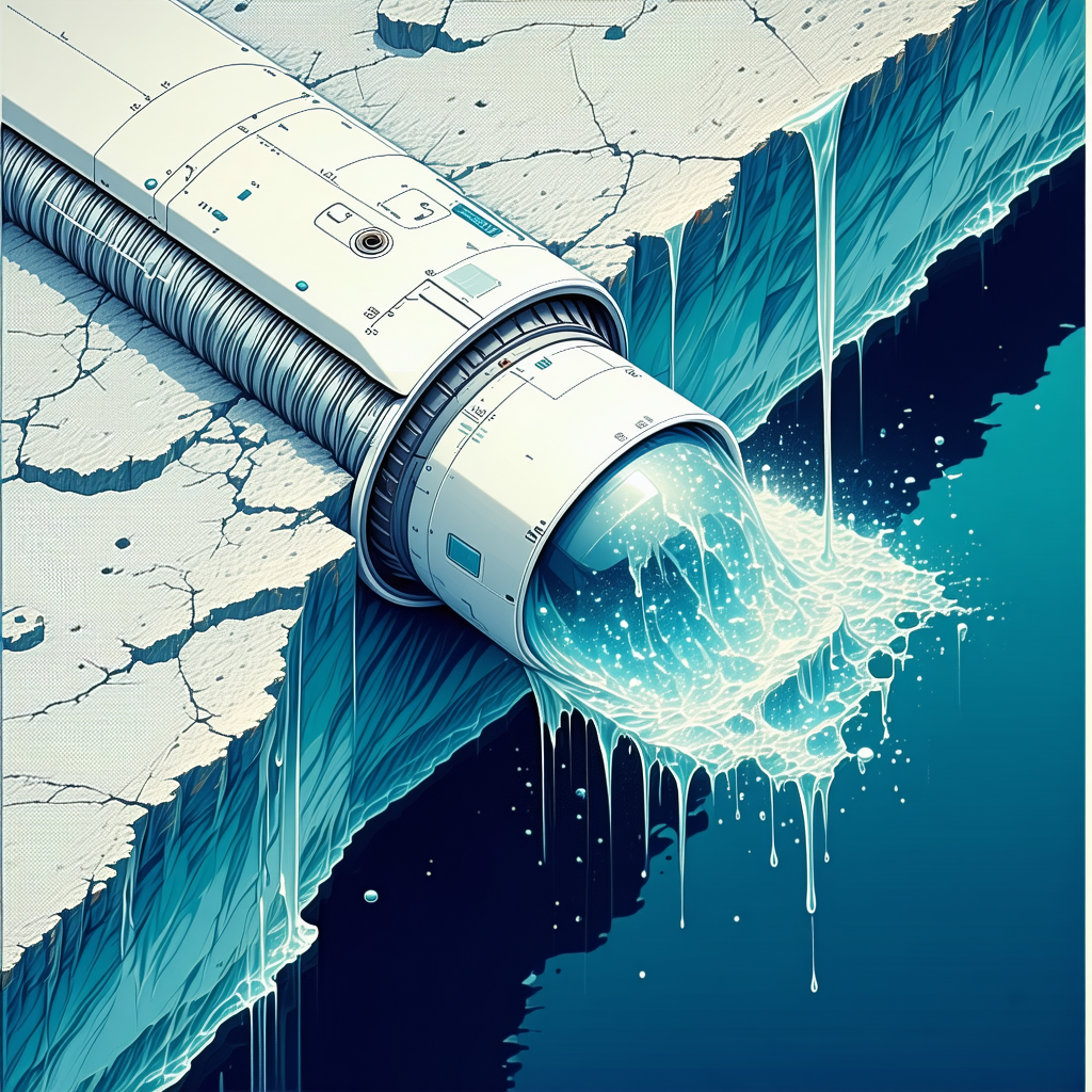 A Blue And White Space Ship Is Shown In A Blue And White Drawing