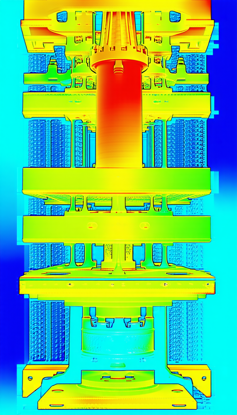 A Large, Colorful Machine Is Shown In A Close-up View