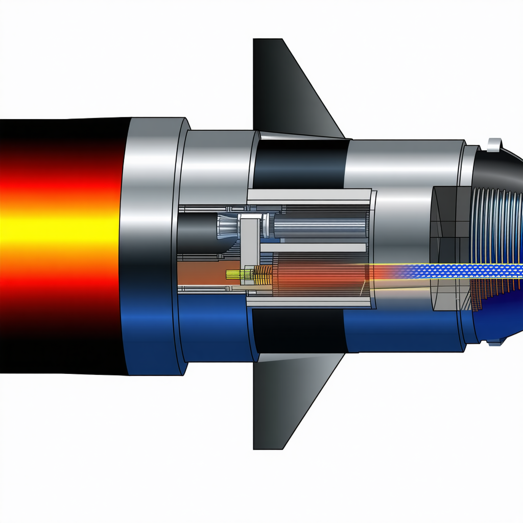A Rocket Engine Is Shown In A White Drawing