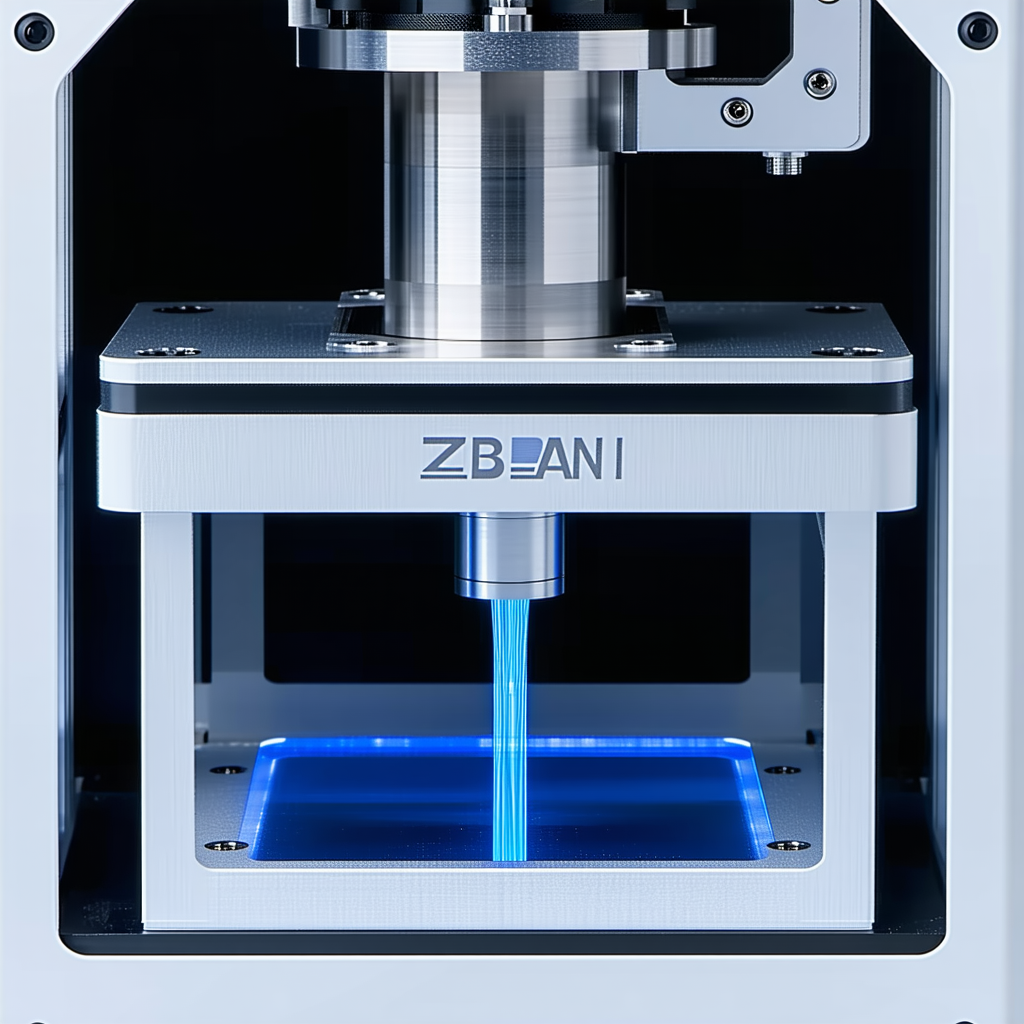 A Blue Laser Is Being Used To Cut A Piece Of Plastic