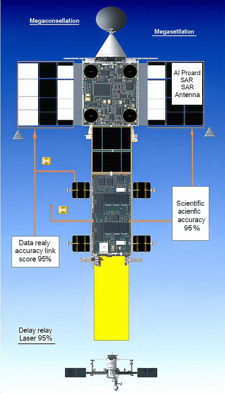 The Image Is A Diagram Of A Spacecraft, Showing The Various Components And Their Functions