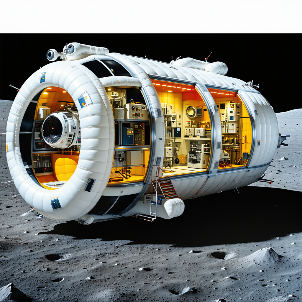 A Large, White Spacecraft With A Dome-shaped Structure On Top