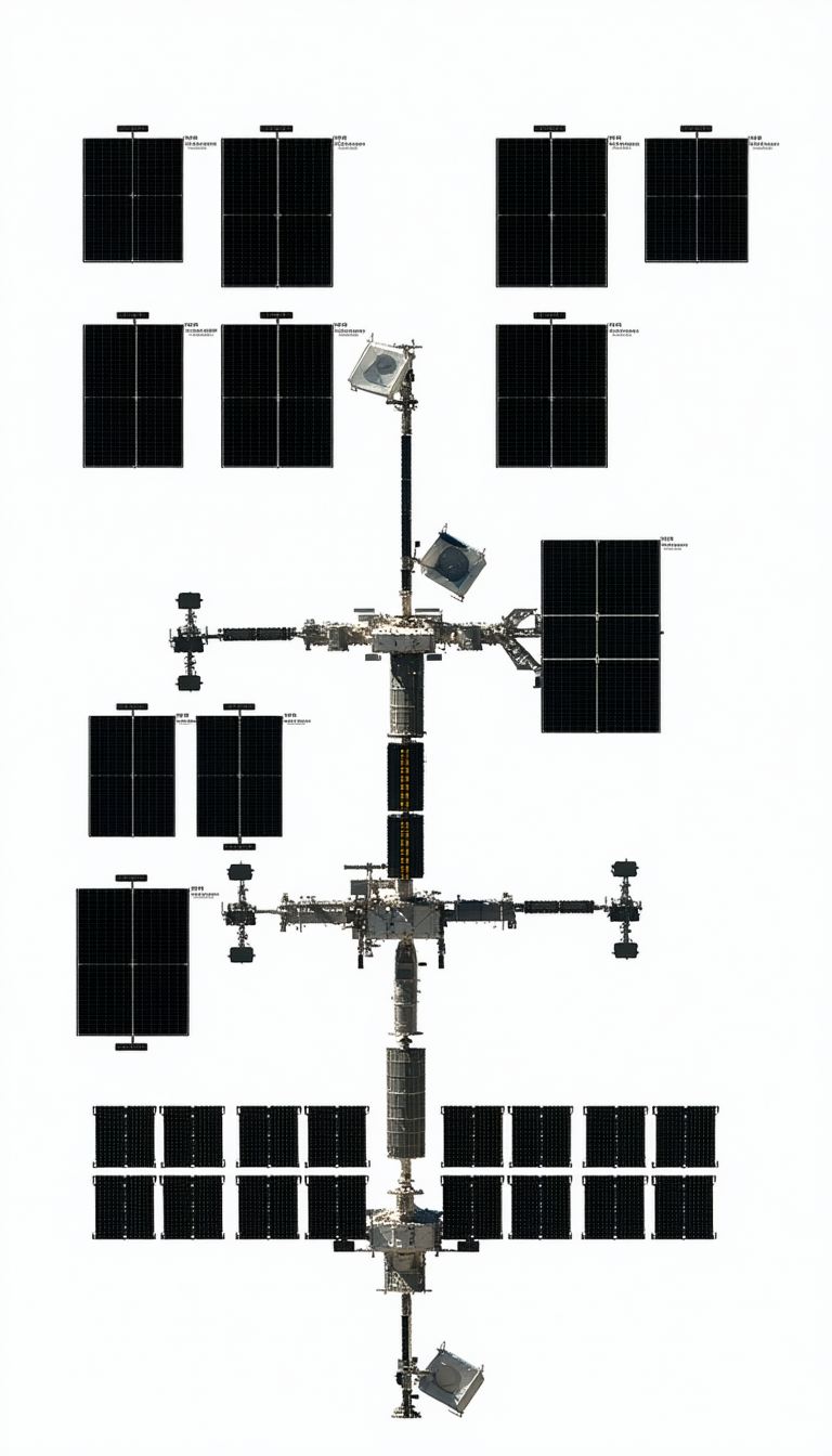 A Large Space Station Is Shown In A Diagram