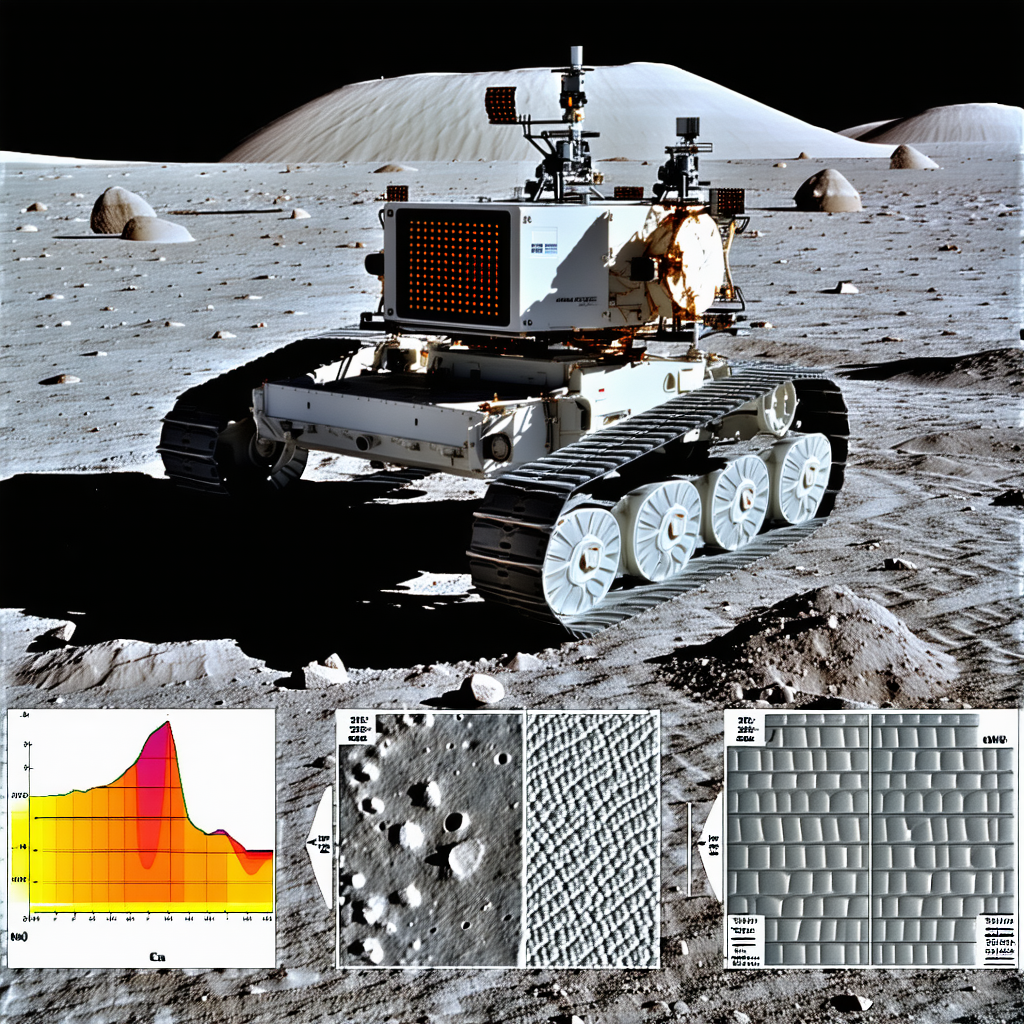 A White Robotic Vehicle, Possibly A Rover, Driving Across A Rocky Terrain