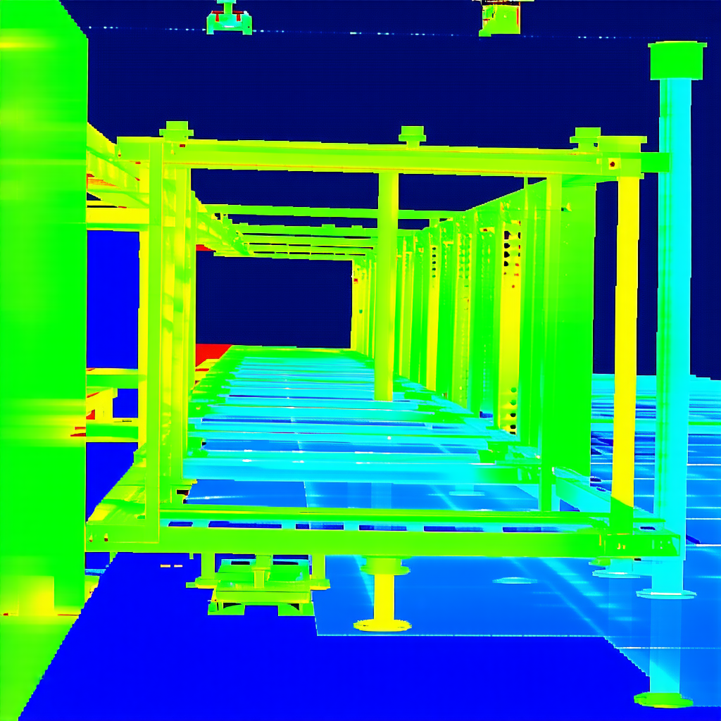 A Blue And Yellow Image Of A Building Is Displayed