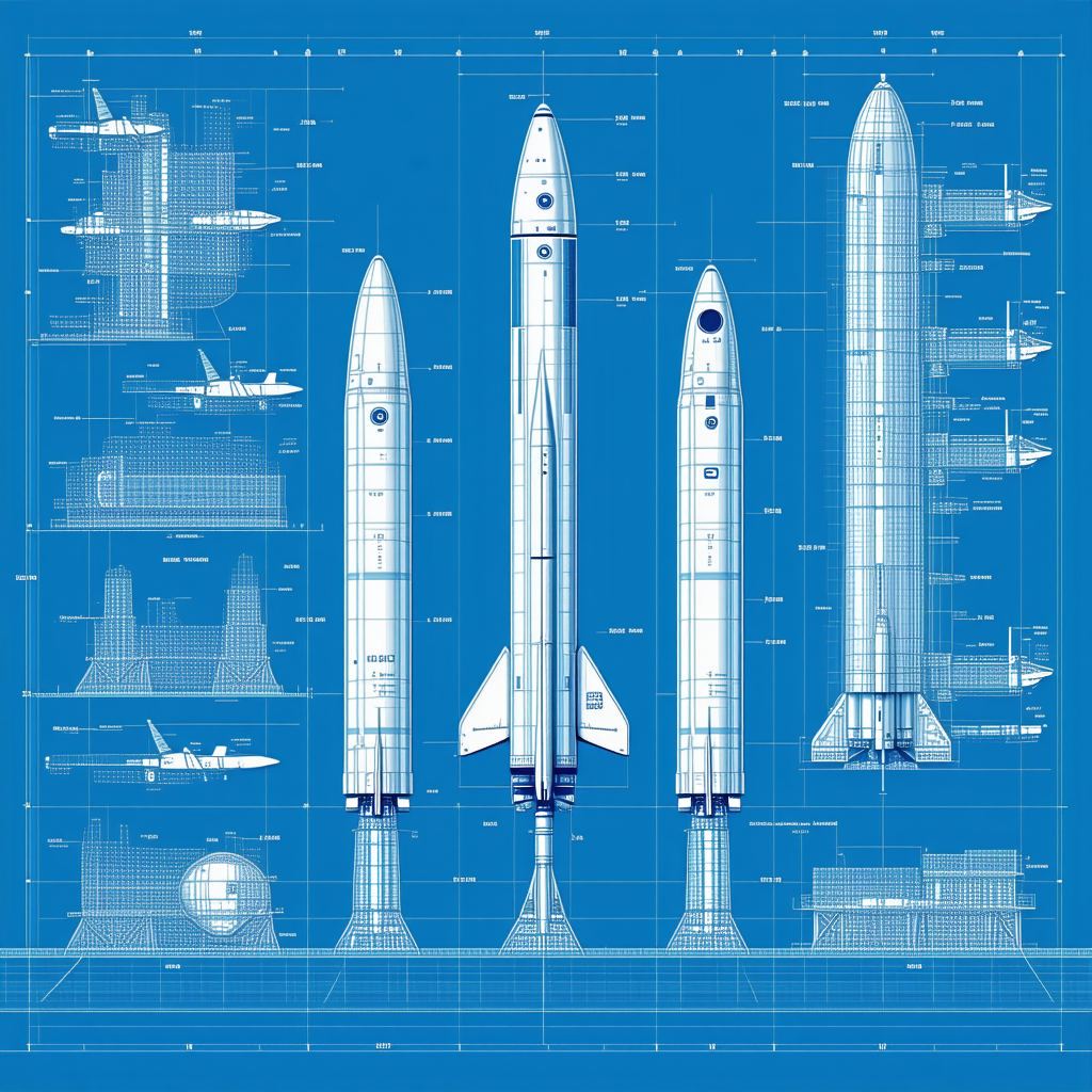 The Image Is A Blue Drawing Of A Space Shuttle, Showing The Different Parts Of The Shuttle