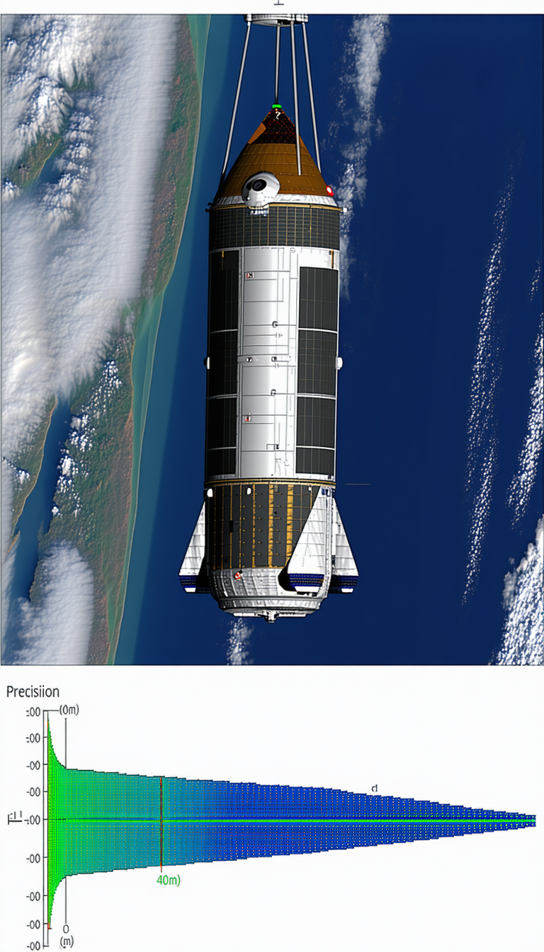A Large Space Shuttle, Which Appears To Be A Part Of A Space Station, Flying Through The Sky
