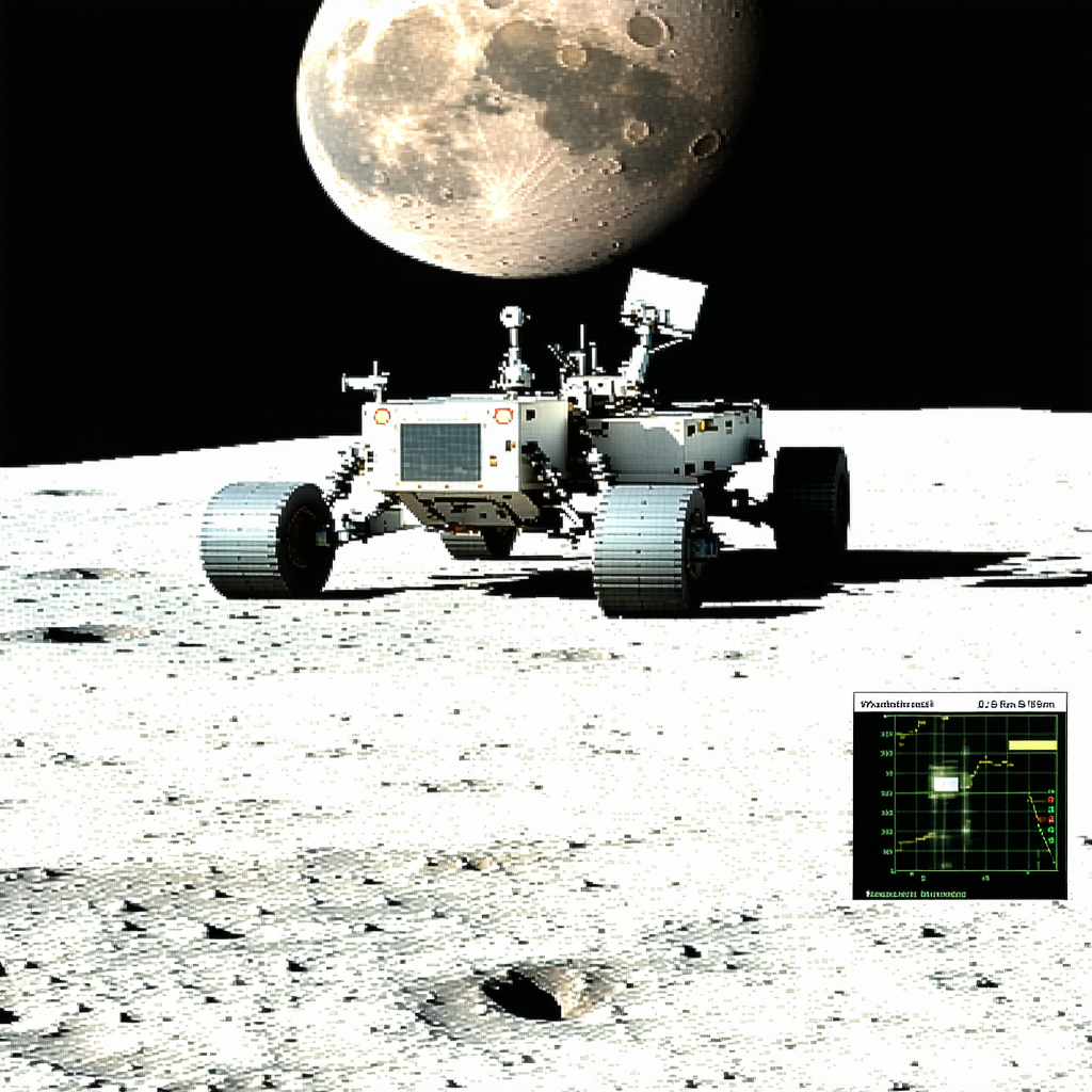 A Rover On The Moon, With A Large Satellite Dish On Top Of It